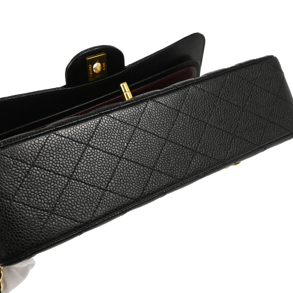 Chanel 2019 Black Caviar Medium Classic Double Flap Shoulder Bag