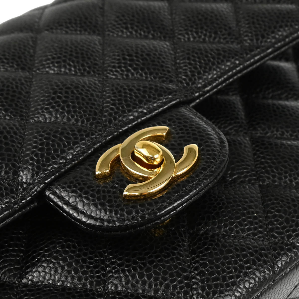 Chanel 2019 Black Caviar Medium Classic Double Flap Shoulder Bag