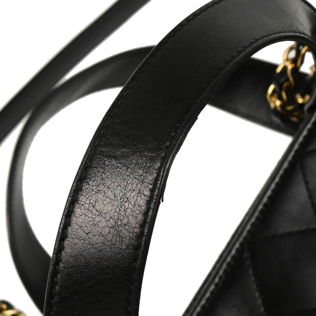 Chanel 2017 Black Denim Calfskin 2way Shoulder Tote Handbag