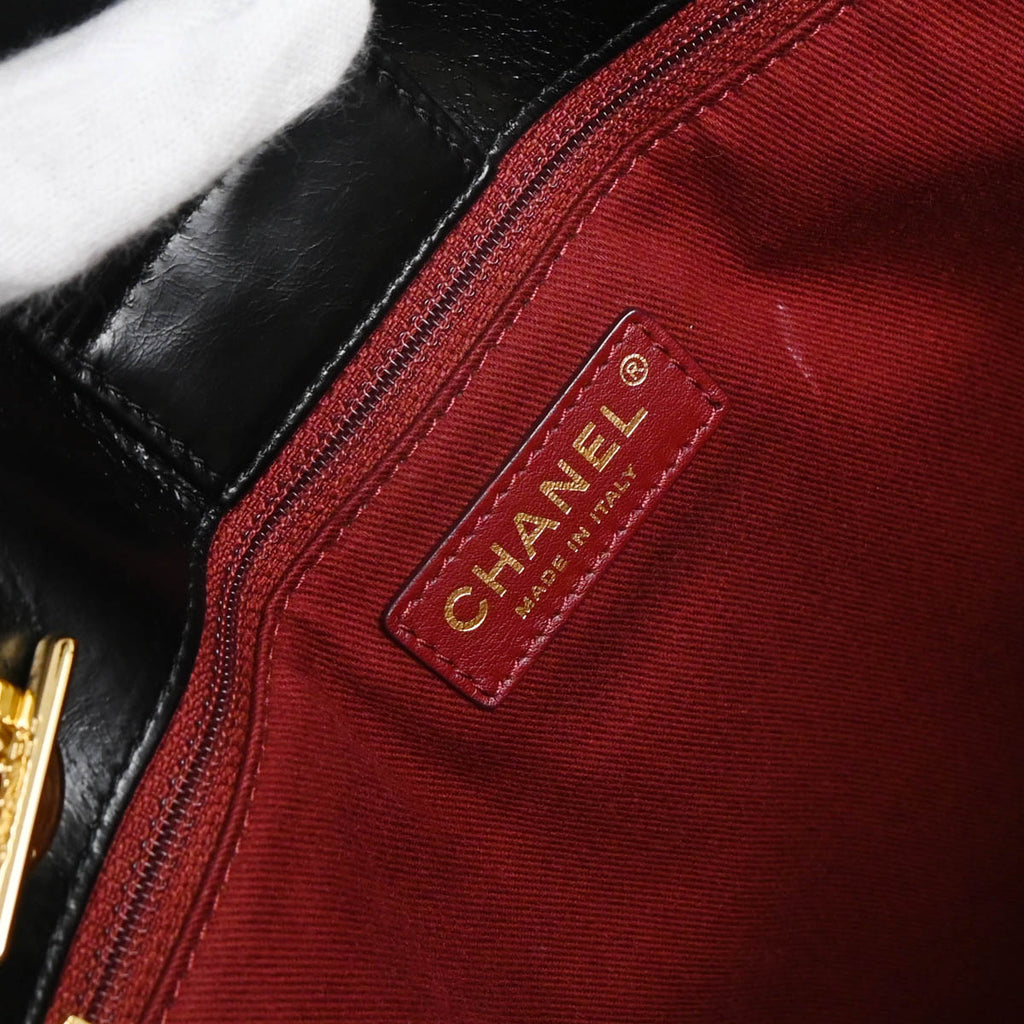 Chanel 2017 Black Denim Calfskin 2way Shoulder Tote Handbag