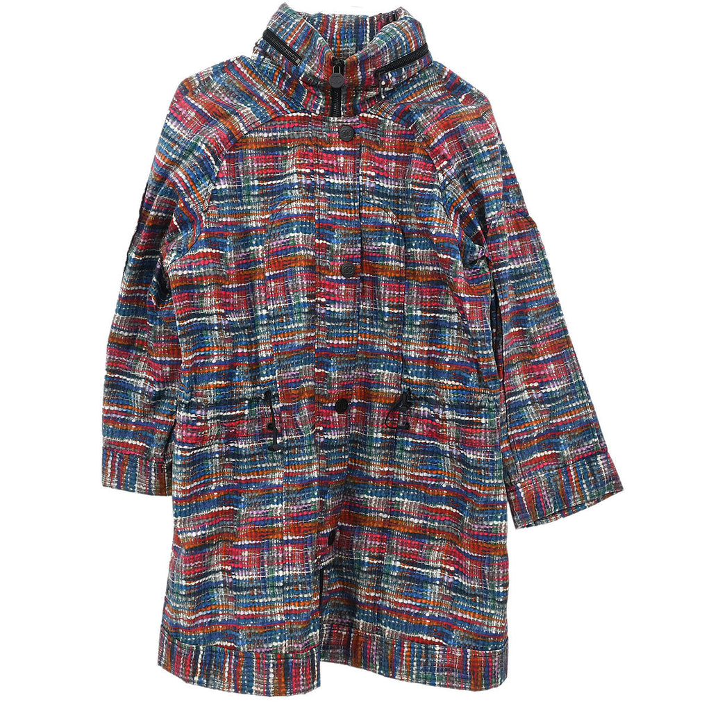 Chanel 2014 Rain Coat Tweed Print Blue #34