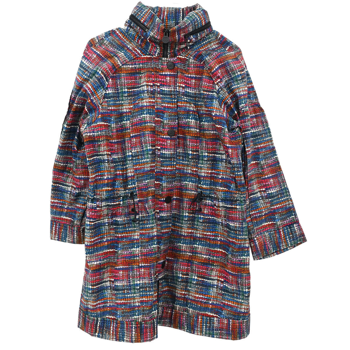 Chanel 2014 Rain Coat Tweed Print Blue #34