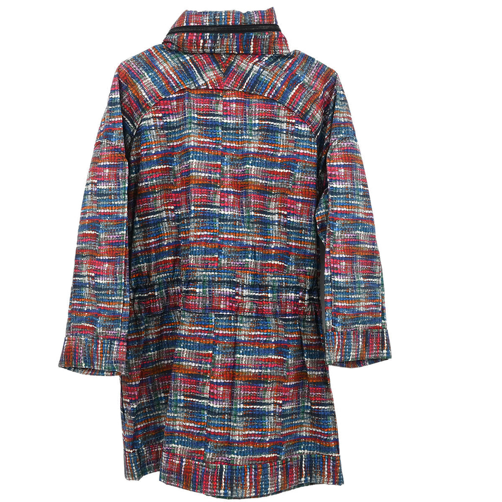 Chanel 2014 Rain Coat Tweed Print Blue #34
