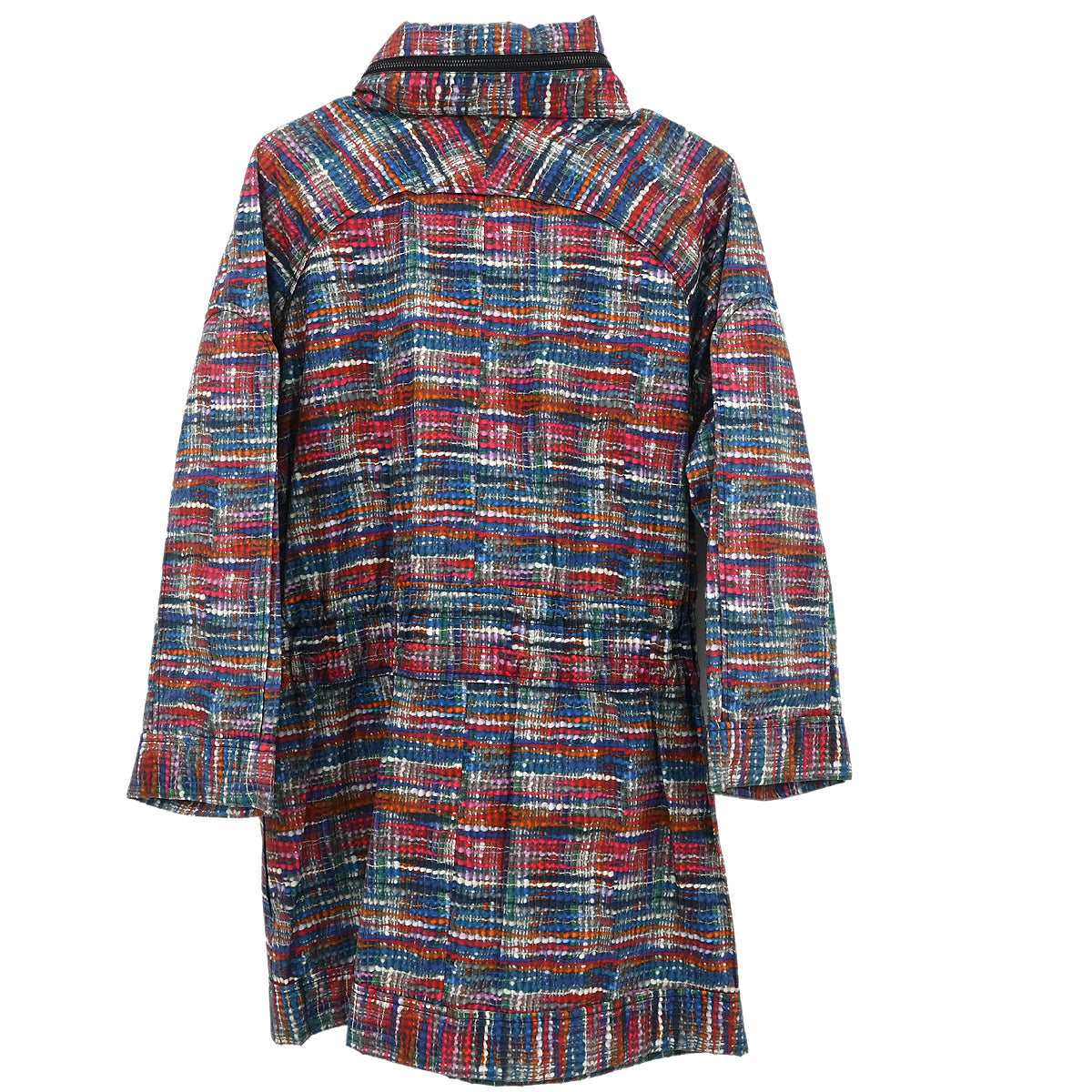 Chanel 2014 Rain Coat Tweed Print Blue #34
