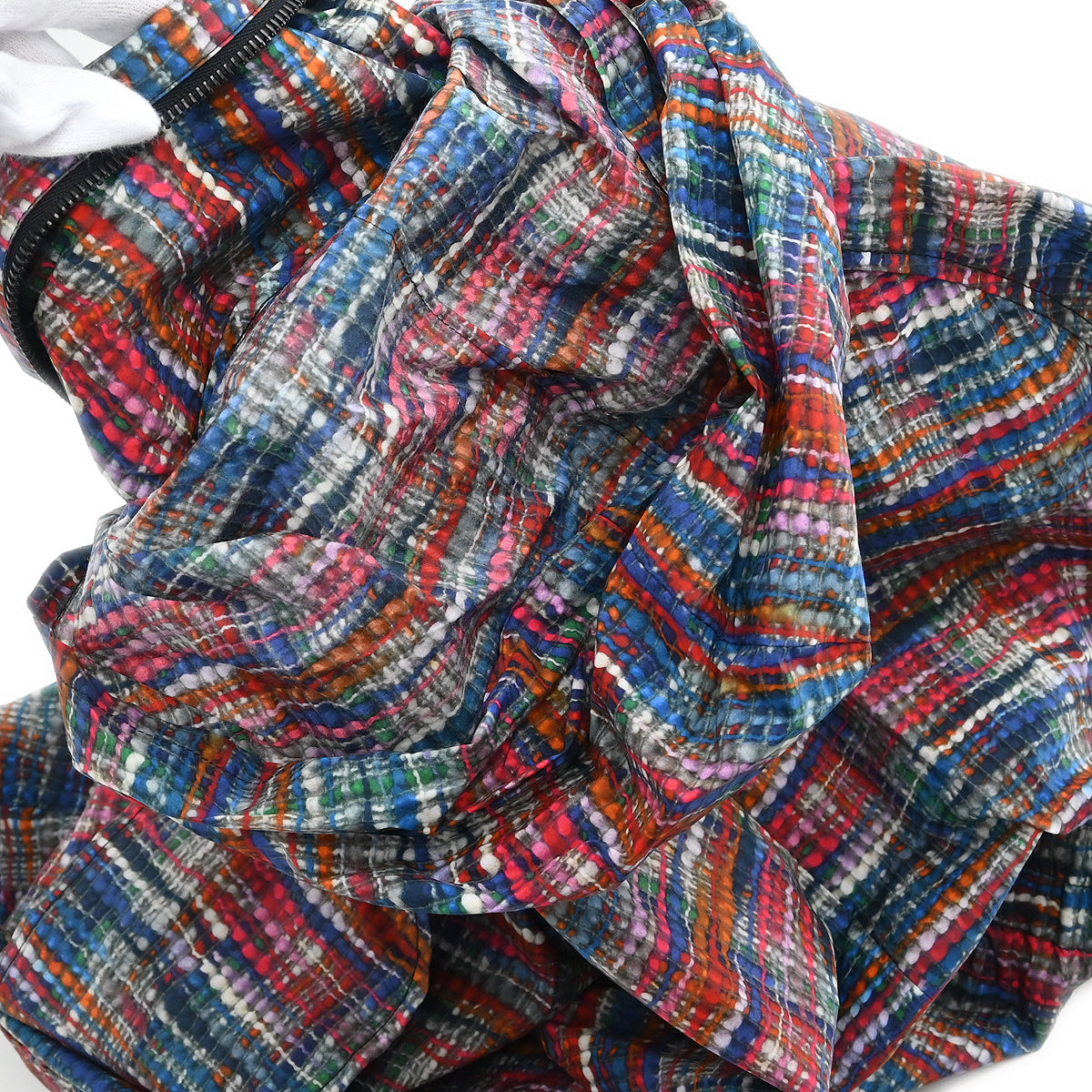 Chanel 2014 Rain Coat Tweed Print Blue #34