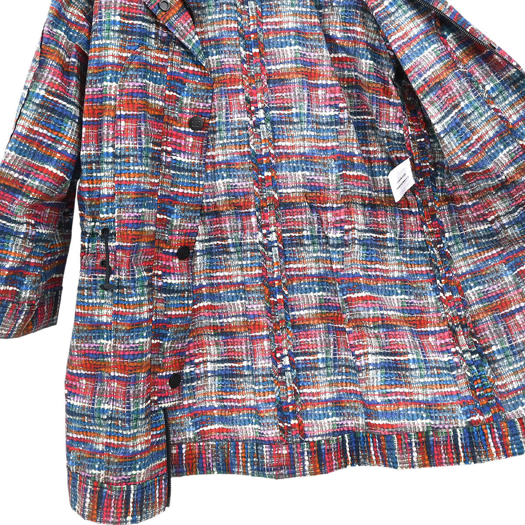 Chanel 2014 Rain Coat Tweed Print Blue #34
