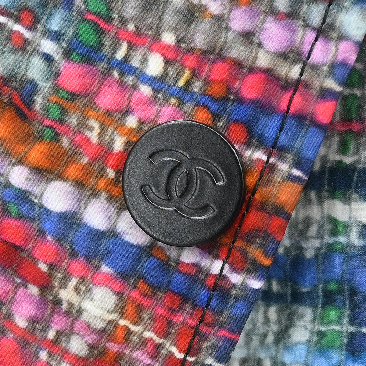Chanel 2014 Rain Coat Tweed Print Blue #34