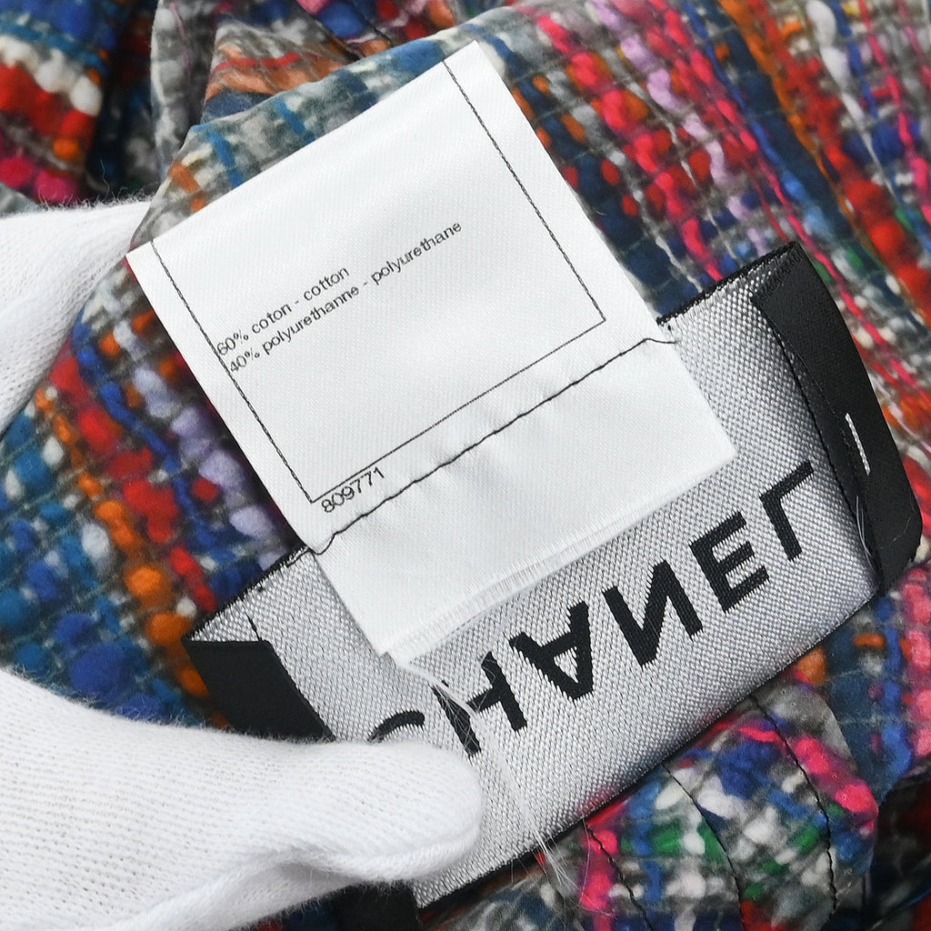 Chanel 2014 Rain Coat Tweed Print Blue #34