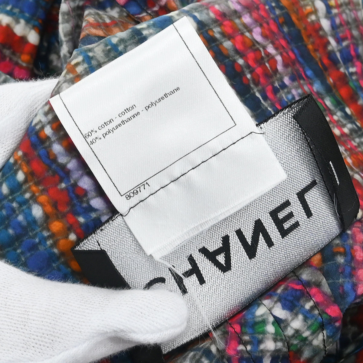Chanel 2014 Rain Coat Tweed Print Blue #34