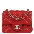 Chanel 2012 Red Calfskin Mini Classic Square Flap Shoulder Bag