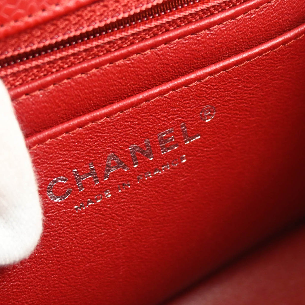 Chanel 2012 Red Calfskin Mini Classic Square Flap Shoulder Bag