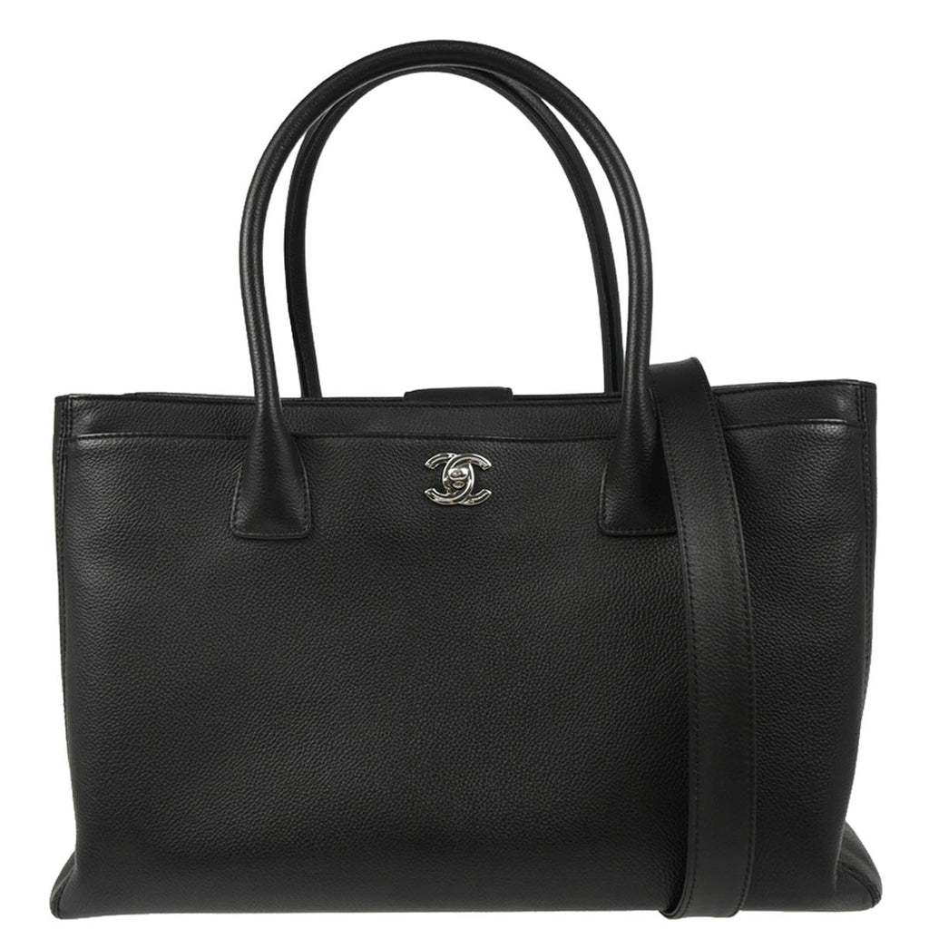 Chanel 2013-2014 Black Calfskin Executive Cerf Tote 2way Shoulder Bag