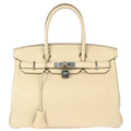 Hermes 2018 Beton Taurillon Clemence Birkin 30 Handbag