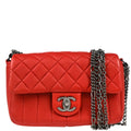 Chanel 2014 Red Lambskin Shoulder Bag