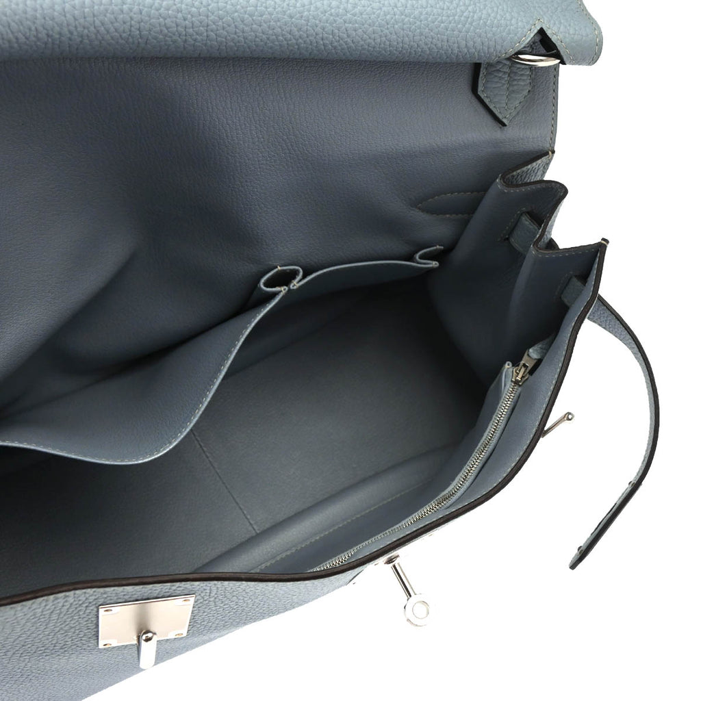 Hermes 2012 Ciel Taurillon Clemence Jypsiere 34 Shoulder Bag
