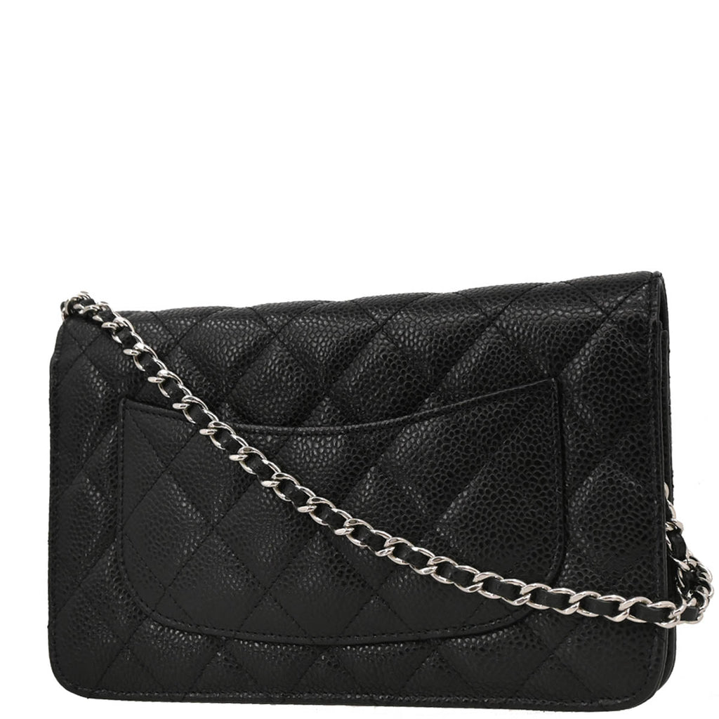 Chanel 2019 Black Caviar Classic WOC Shoulder Wallet Bag