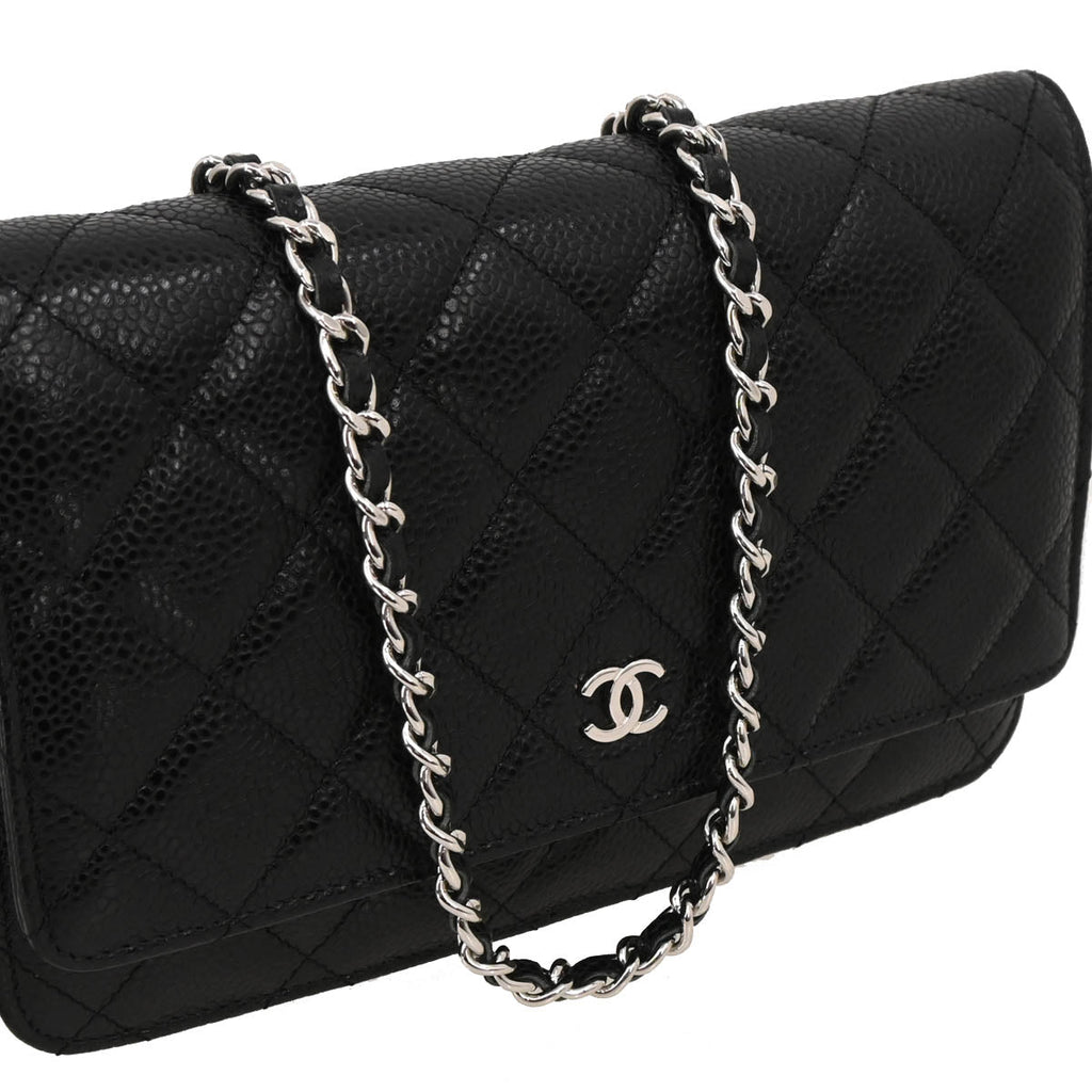 Chanel 2019 Black Caviar Classic WOC Shoulder Wallet Bag