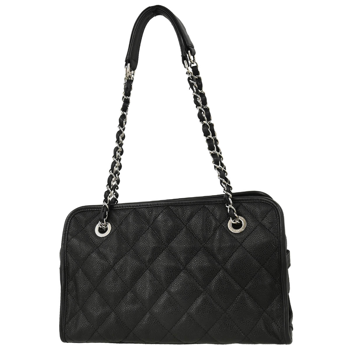 Chanel 2012-2013 Black Caviar Chain Tote Shoulder Bag