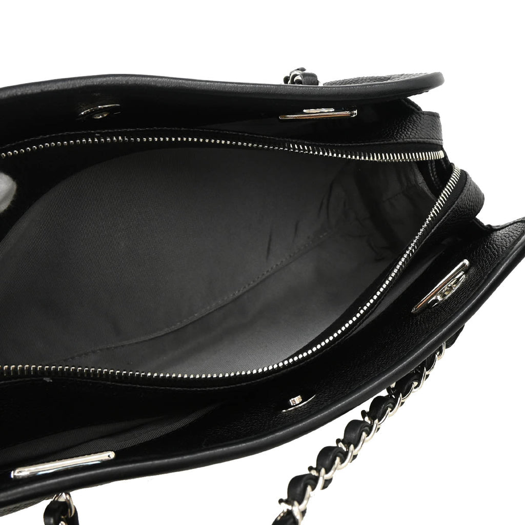 Chanel 2012-2013 Black Caviar Chain Tote Shoulder Bag