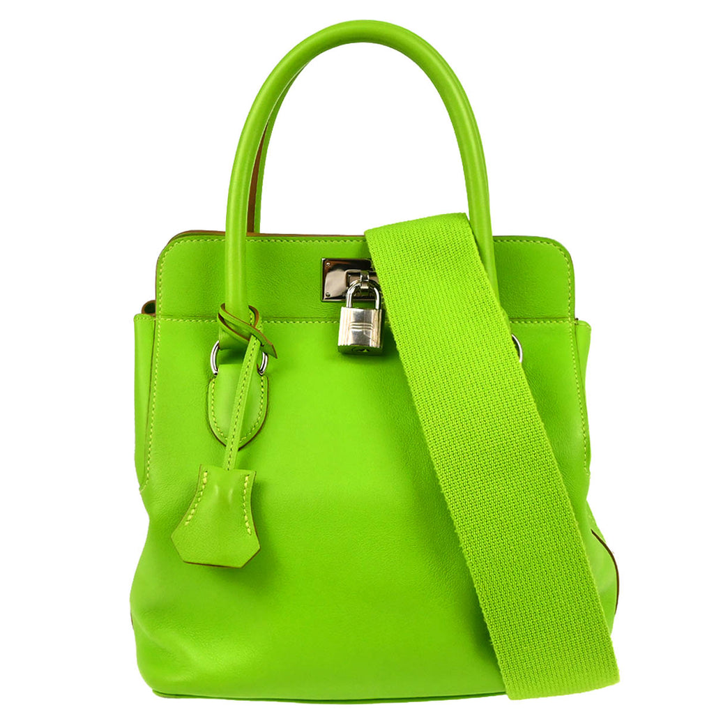 Hermes 2013 Apple Green Veau Swift Toolbox 20 2way Shoulder Handbag