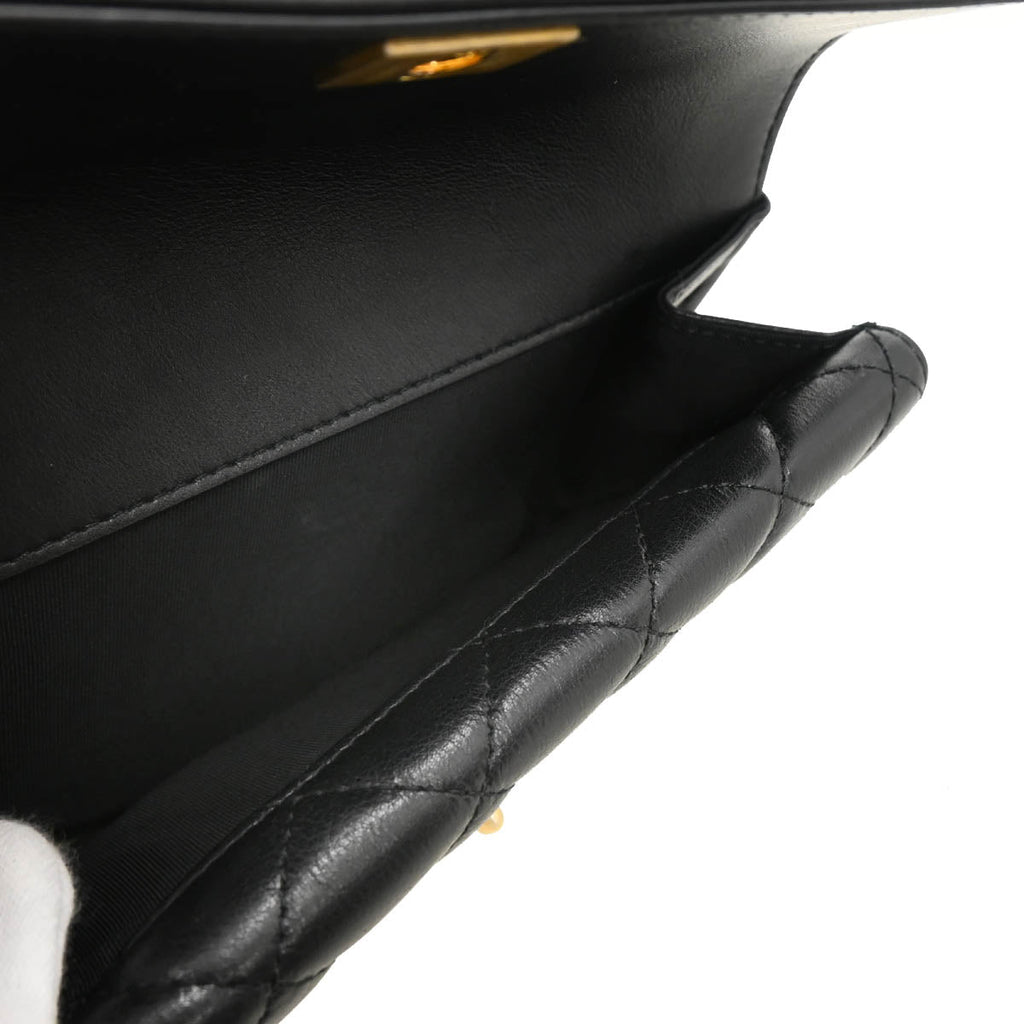 Chanel 2019 Black Lambskin Triple Flap Shoulder Bag