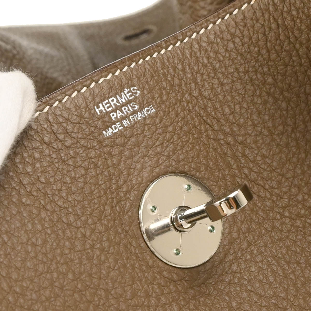 Hermes 2010 Etoupe Gray Taurillon Clemence Lindy 34 Shoulder Bag