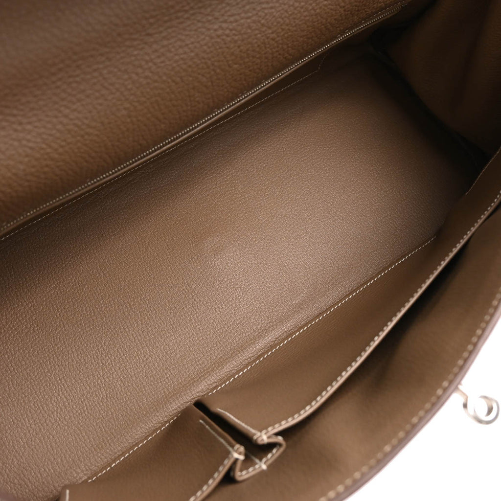 Hermes 2010 Etoupe Gray Togo Shoulder Kelly Handbag