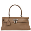 Hermes 2010 Etoupe Gray Togo Shoulder Kelly Handbag