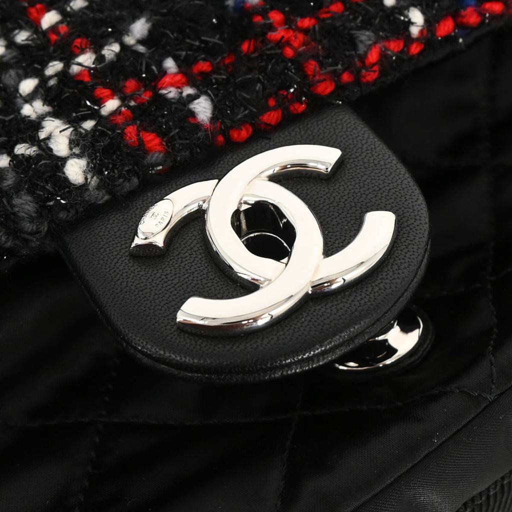 Chanel 2017-2018 Black Nylon Tweed Astronaut Essentials Shoulder Bag