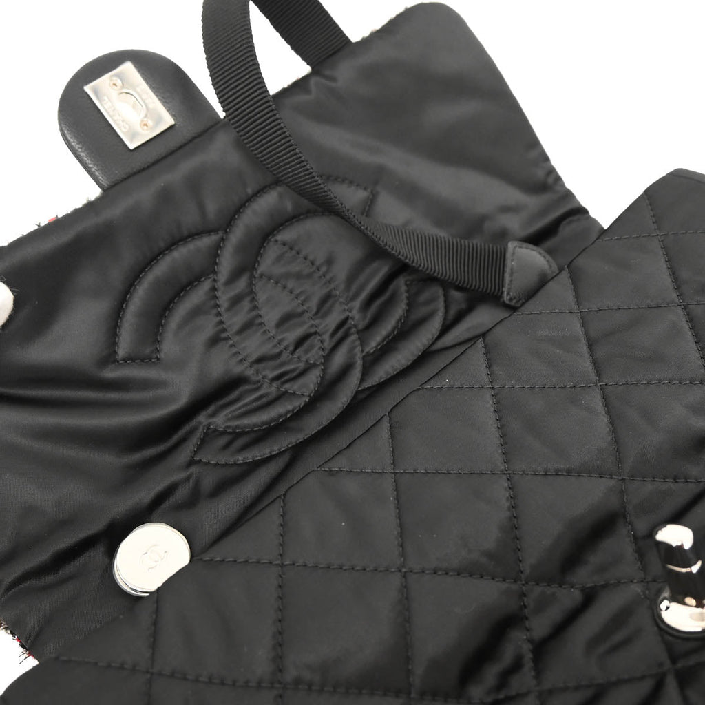 Chanel 2017-2018 Black Nylon Tweed Astronaut Essentials Shoulder Bag