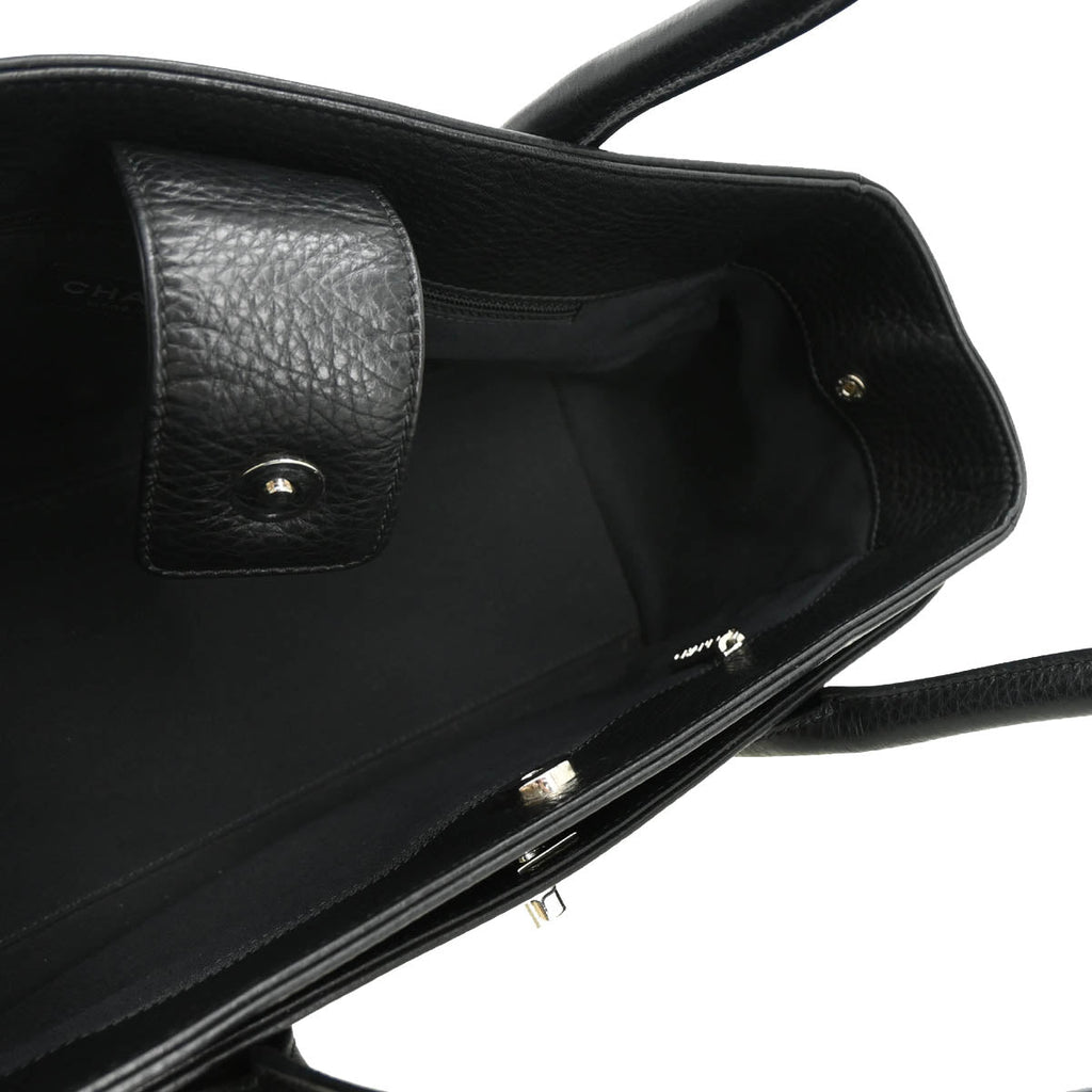 Chanel 2014-2015 Black Deerskin Executive Cerf Tote Shoulder Bag