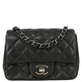 Chanel 2014-2015 Black Caviar Mini Classic Square Flap Shoulder Bag