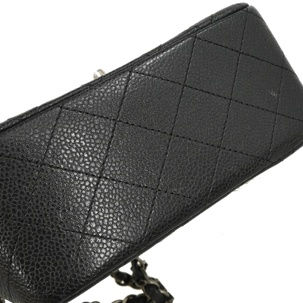 Chanel 2014-2015 Black Caviar Mini Classic Square Flap Shoulder Bag