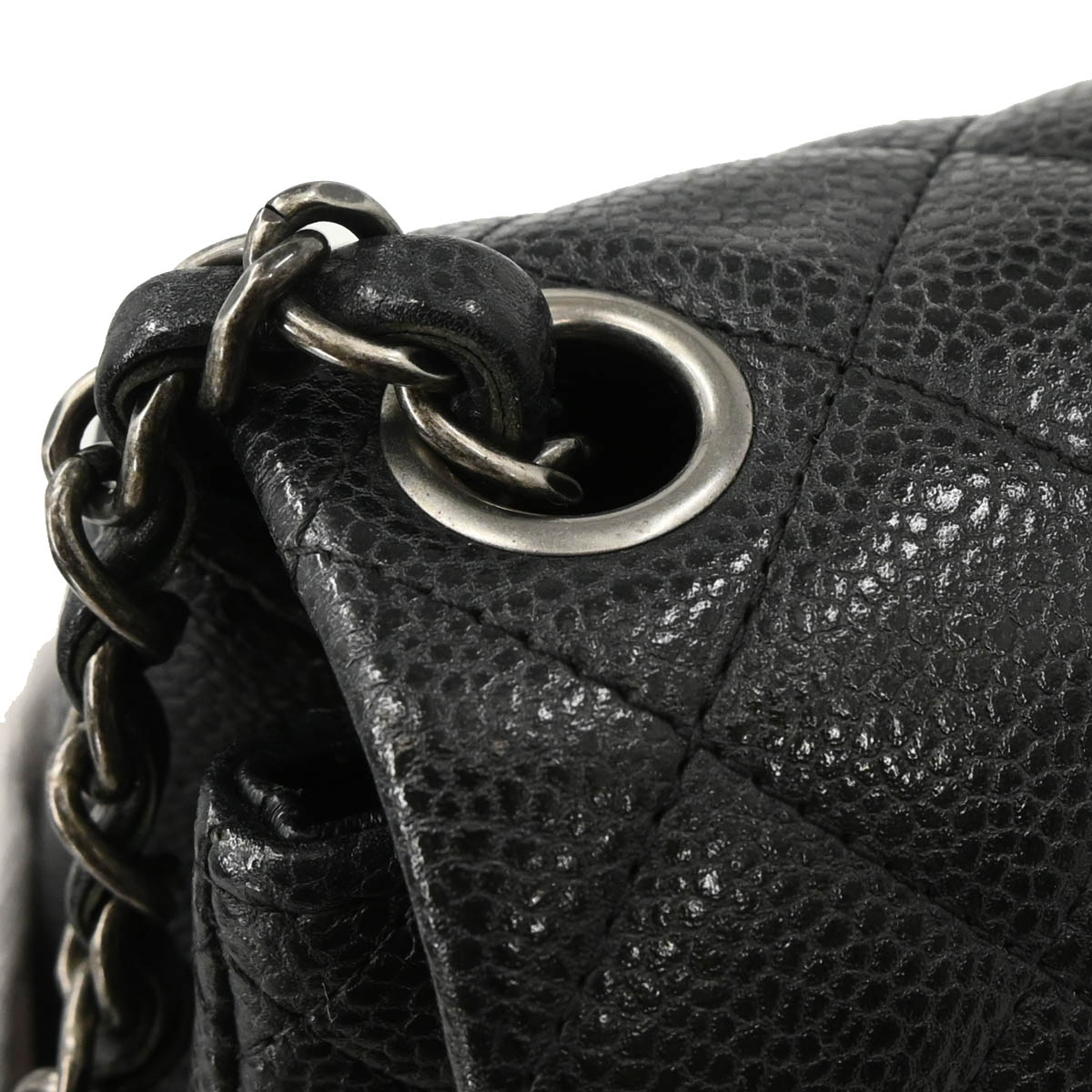 Chanel 2014-2015 Black Caviar Mini Classic Square Flap Shoulder Bag