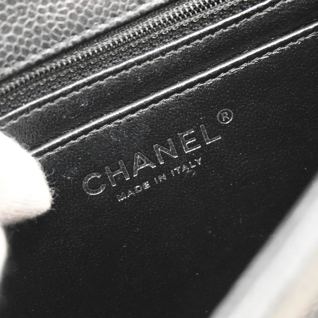 Chanel 2014-2015 Black Caviar Mini Classic Square Flap Shoulder Bag