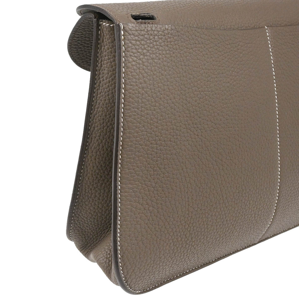 Hermes 2019 Gris Asphalt Taurillon Clemence Halzan 31 Handbag 2way Shoulder