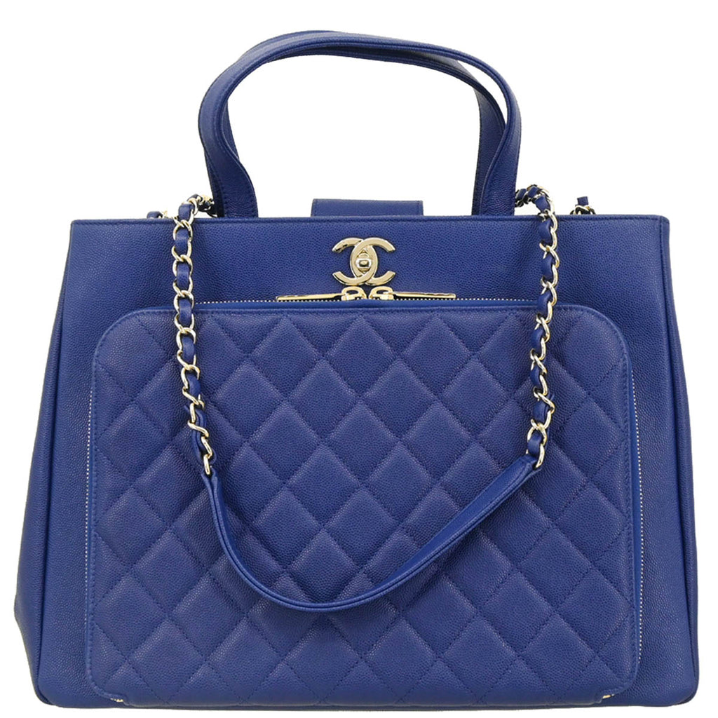 Chanel 2017-2018 Blue Caviar Business Affinity Shopping Tote Bag