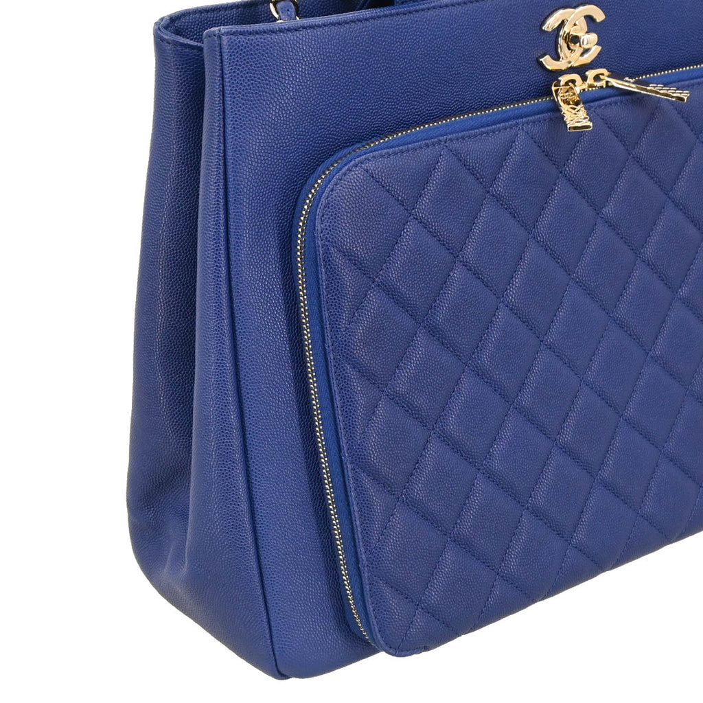 Chanel 2017-2018 Blue Caviar Business Affinity Shopping Tote Bag