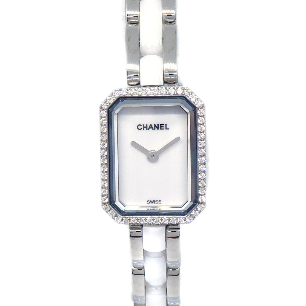 Chanel Premiere H2132 Quartz Watch Ceramic SS Diamond