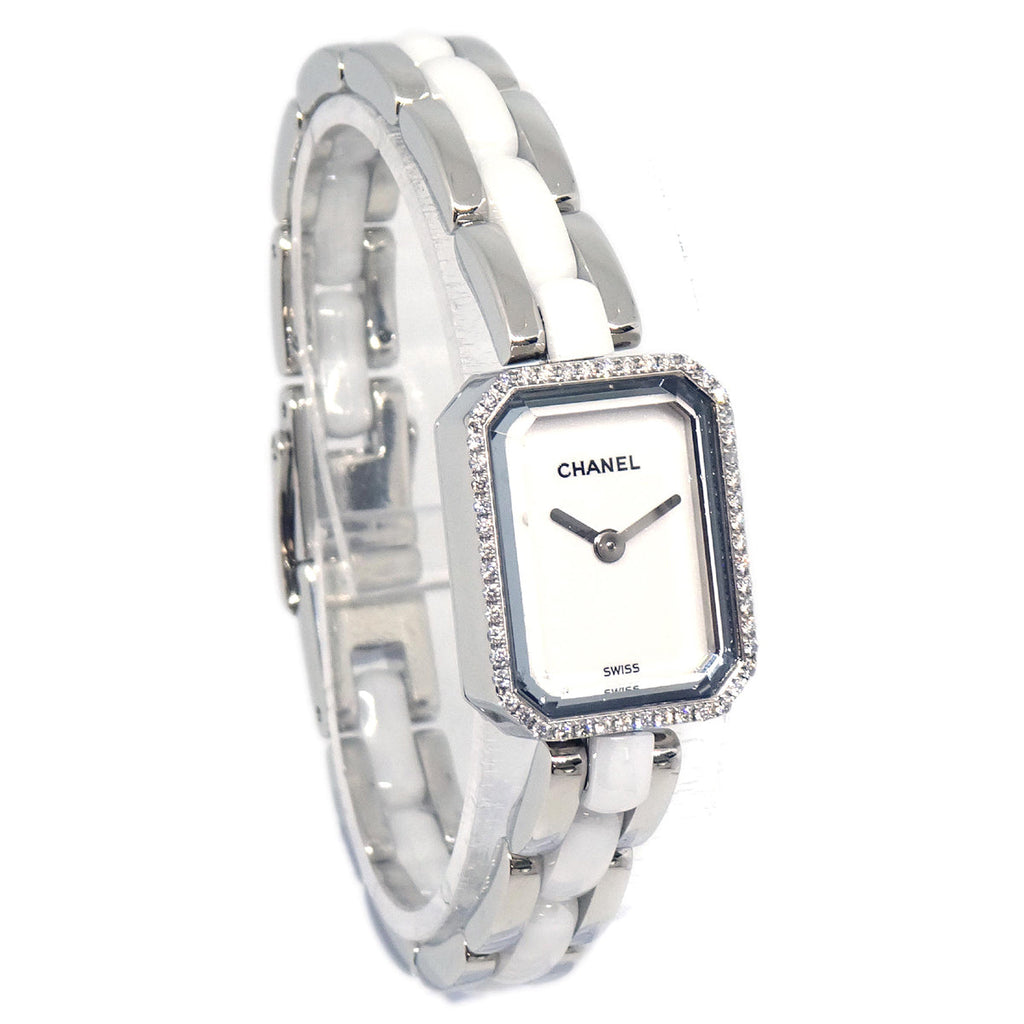 Chanel Premiere H2132 Quartz Watch Ceramic SS Diamond
