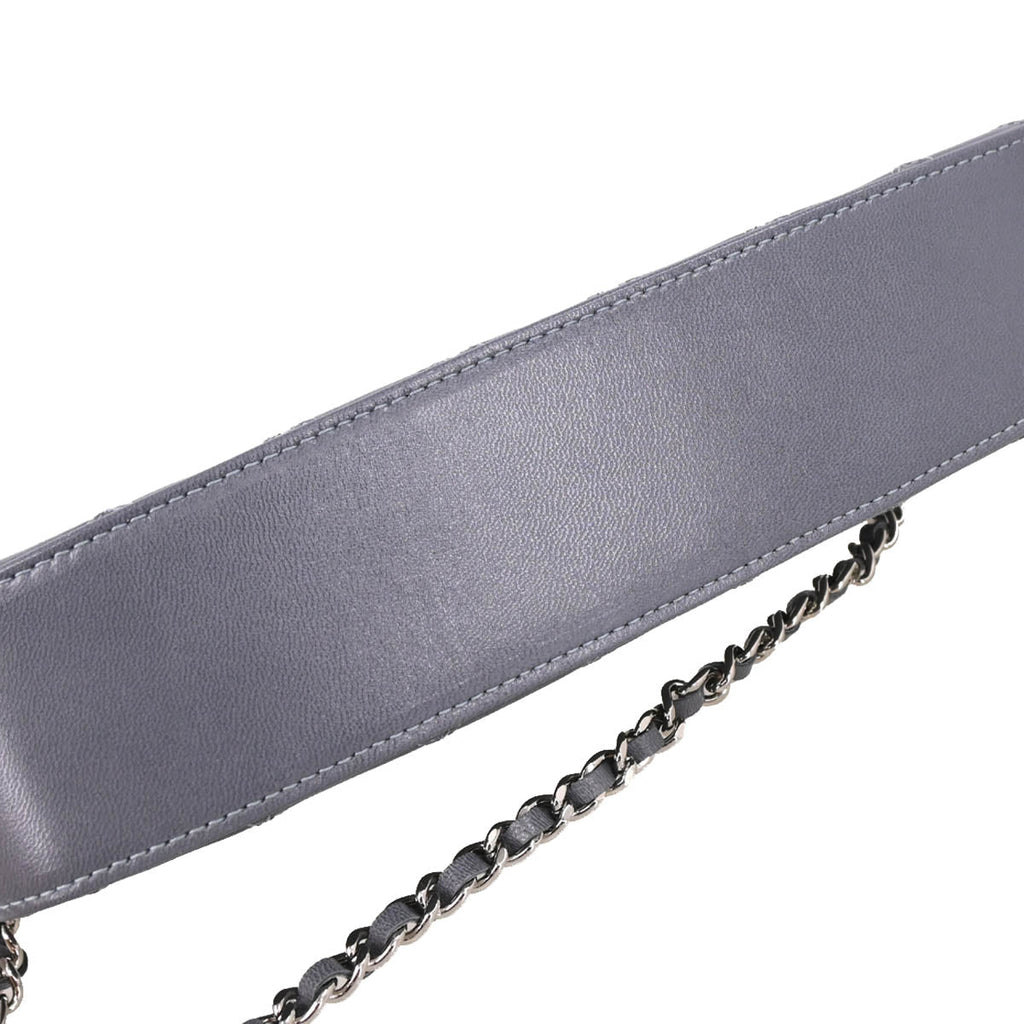 Chanel 2010-2011 Gray Calfskin Bicolore WOC Wallet Handbag