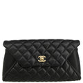Chanel 2018 Black Lambskin Pouch Clutch Bag