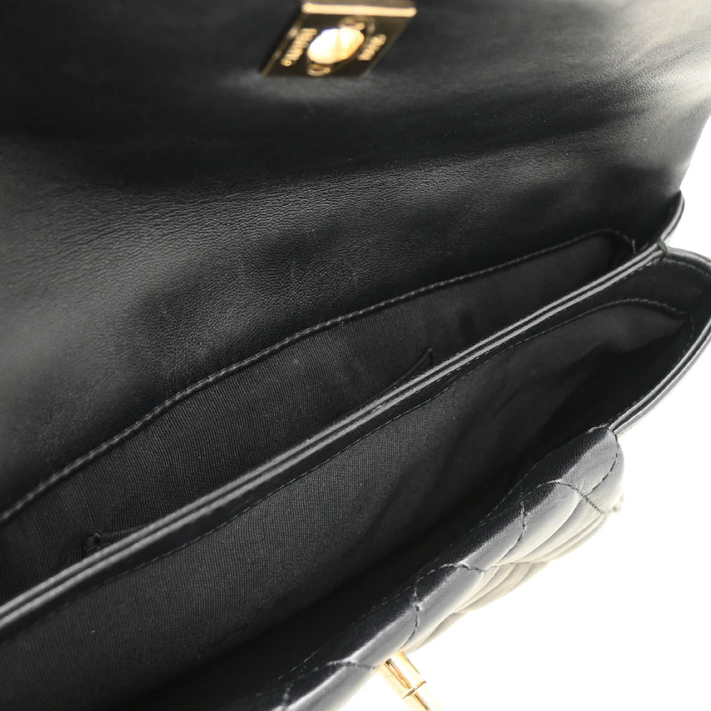 Chanel 2018 Black Lambskin Pouch Clutch Bag