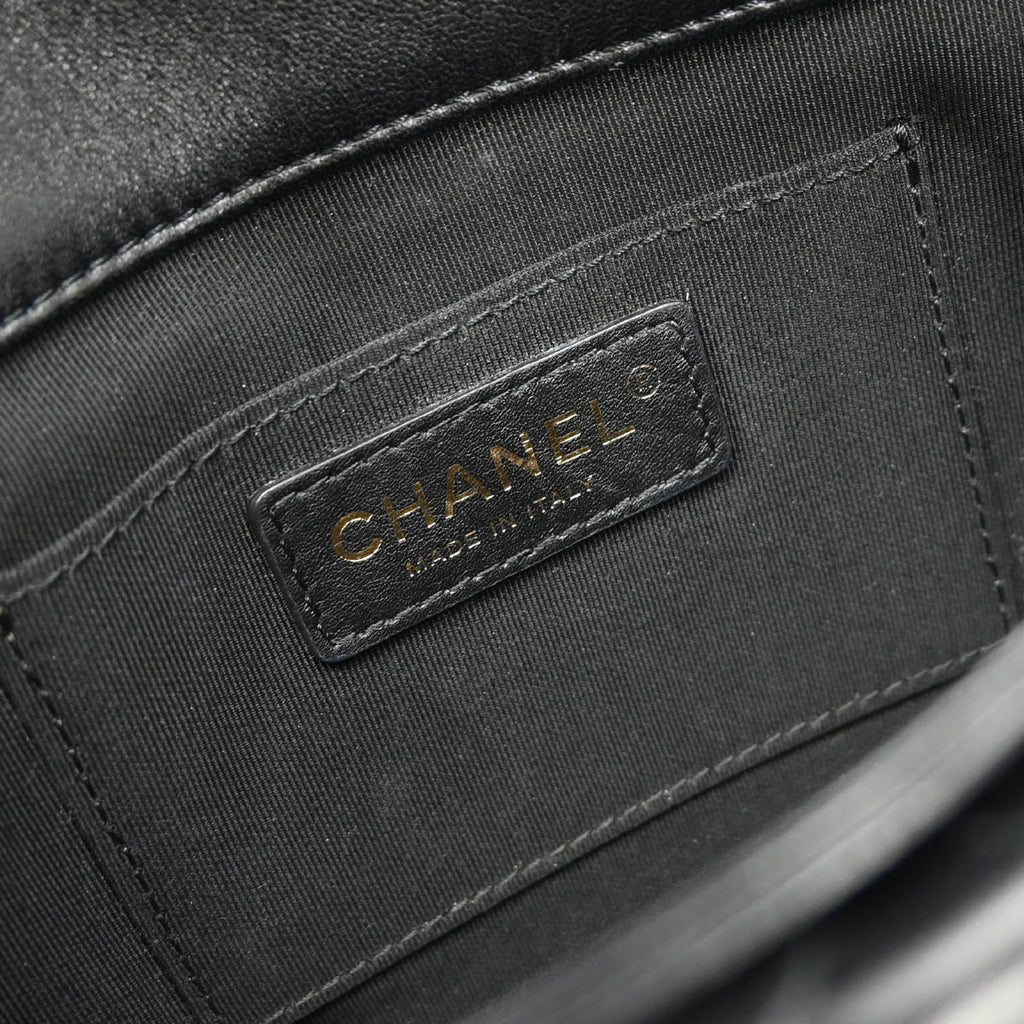 Chanel 2018 Black Lambskin Pouch Clutch Bag