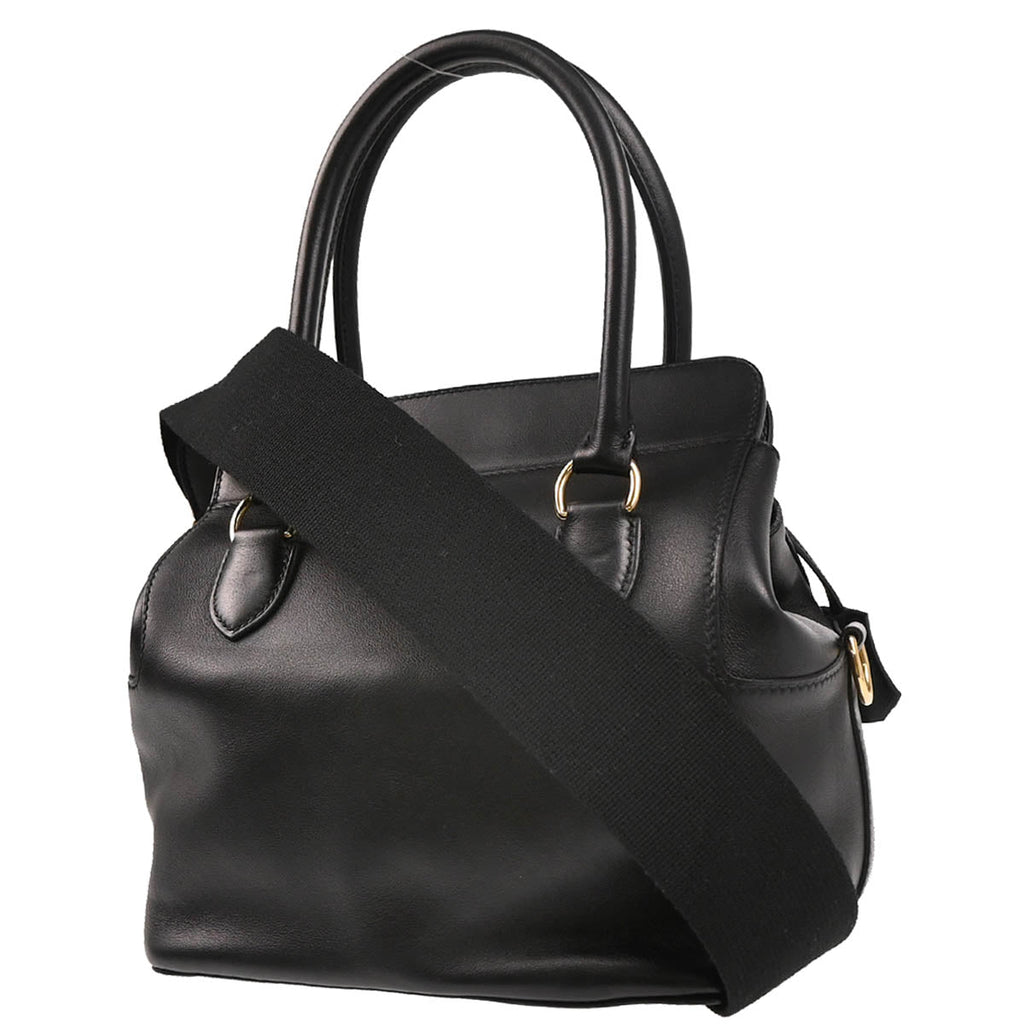 Hermes 2018 Black Veau Swift Toolbox 20 2way Shoulder Handbag