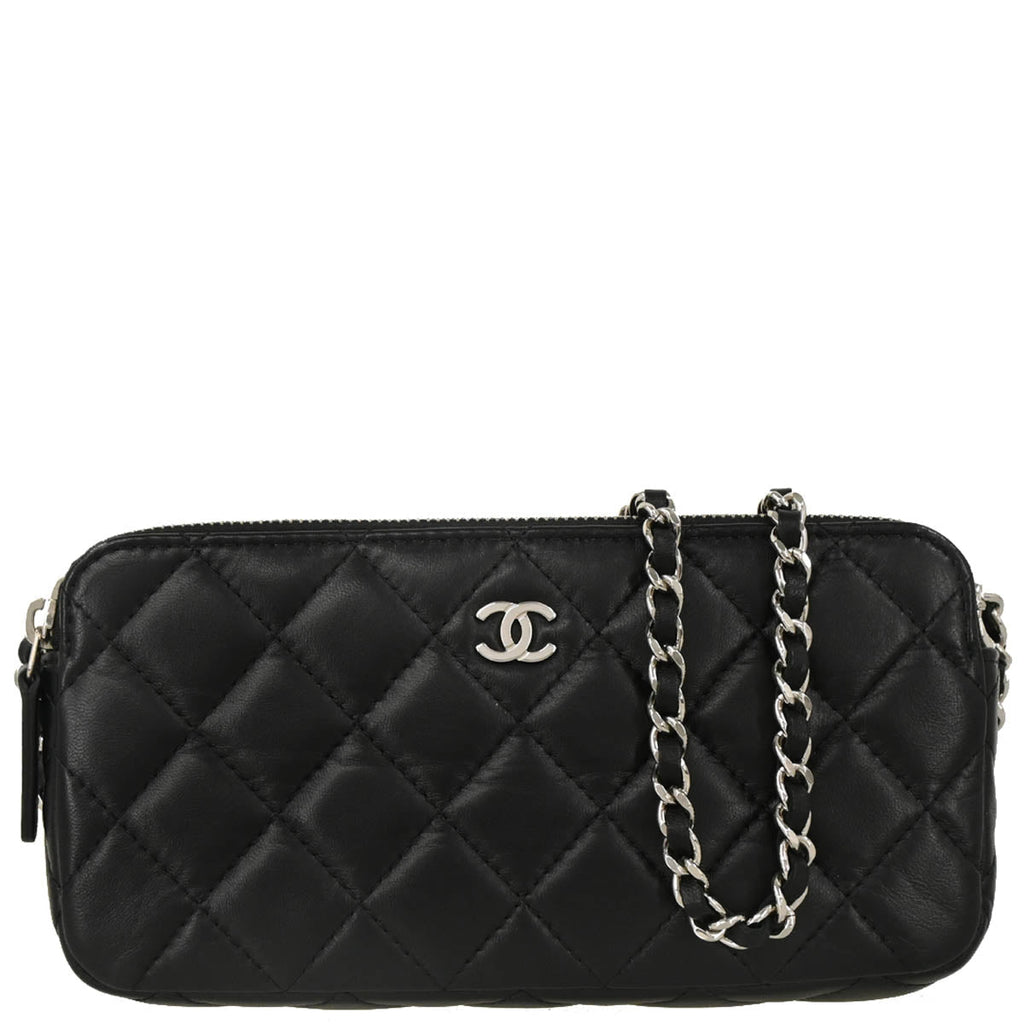 Chanel 2017 Black Lambskin WOC Shoulder Wallet Bag