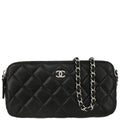 Chanel 2017 Black Lambskin WOC Shoulder Wallet Bag