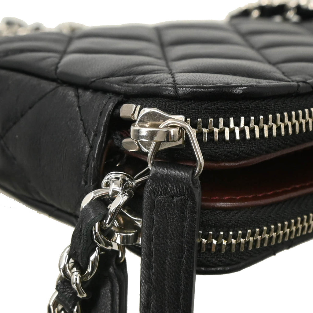 Chanel 2017 Black Lambskin WOC Shoulder Wallet Bag