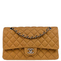 Chanel 2012-2013 Brown Caviar Medium Classic Double Flap Shoulder Bag