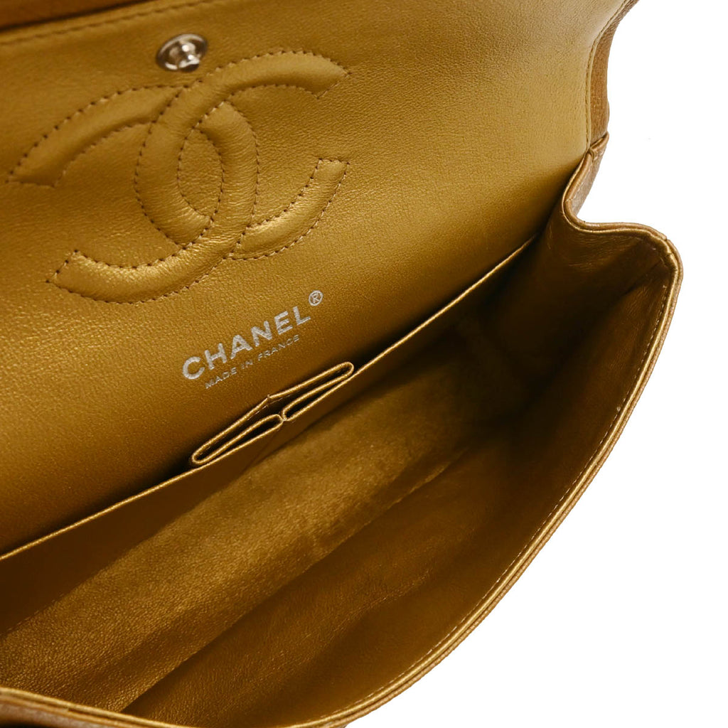 Chanel 2012-2013 Brown Caviar Medium Classic Double Flap Shoulder Bag